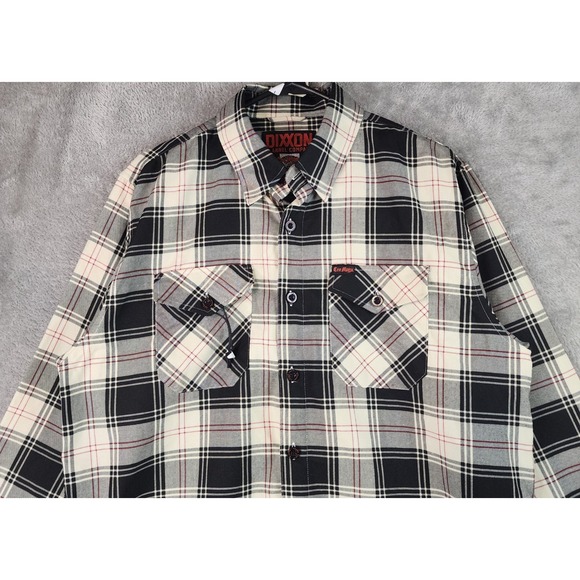 Dixxon Flannel Co Cro-Mags Alpha Omega Shirt Mens Large Black White Red Plaid - Picture 6 of 12